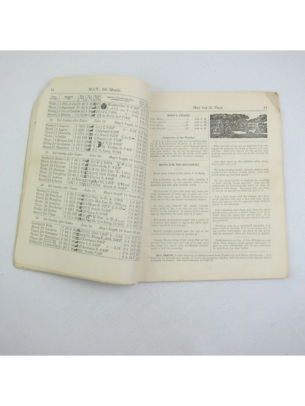 Vintage 1935 Old Farmer's Almanac John Gruber Hagerstown Town & Country Almanack